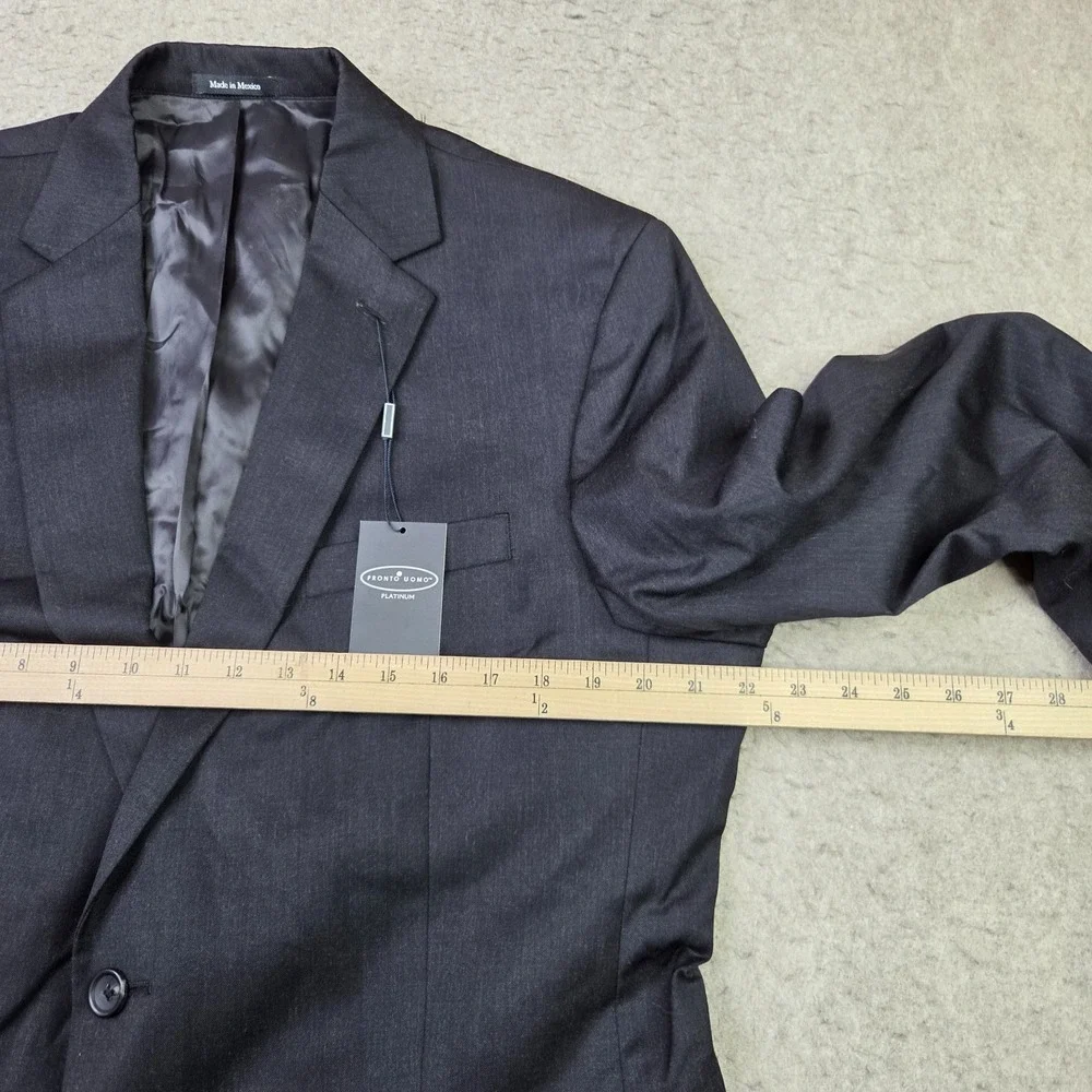 Pronto Uomo Platinum Blazer 100% Wool Mens 44 Long Gray 2 Button Double Vent NEW